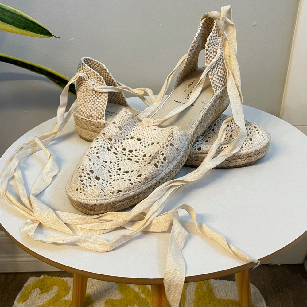 Ramoncinas Espadrilles | Off-White Lace Ups | 8.5W